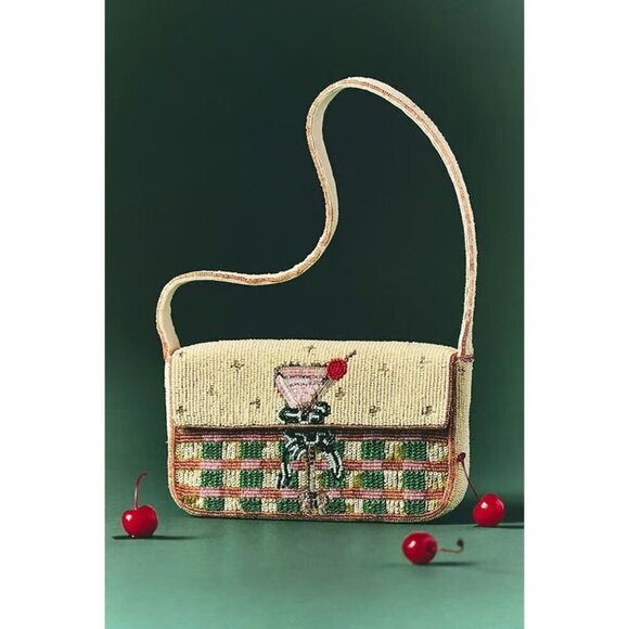 Anthropologie Handbags - The Fiona Beaded Bag: Food & Drink Edition Plaid Martini